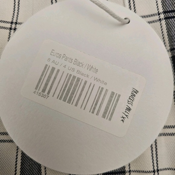 Princess Polly‎ Euros Plaid Checkered Pants Womens Size 4 Straight Leg - Picture 6 of 8